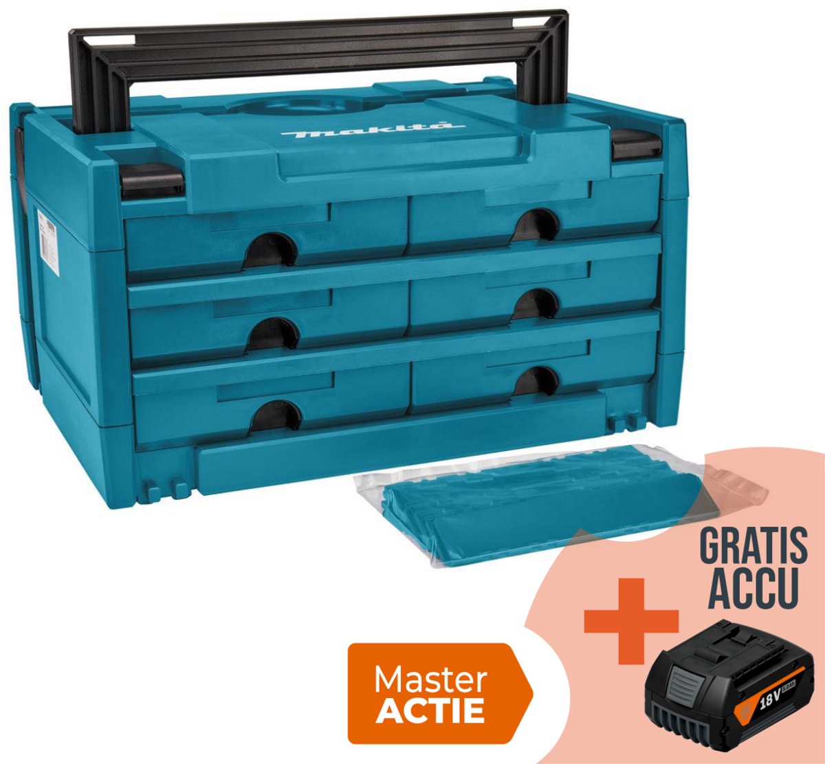 MAKSTOR 3.6 M-box Systainer met 6 laden - 395x295x215 mm - P-84333