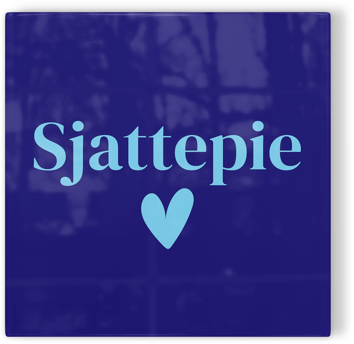 Tegeltje Maastricht Sjattepie - donkerblauw lichtblauw - tegeltje stad - tegeltje met tekst