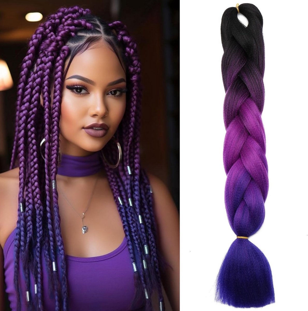 24 Inch Synthetische Vlecht Extensions voor Crochethaar - 100g Bundel