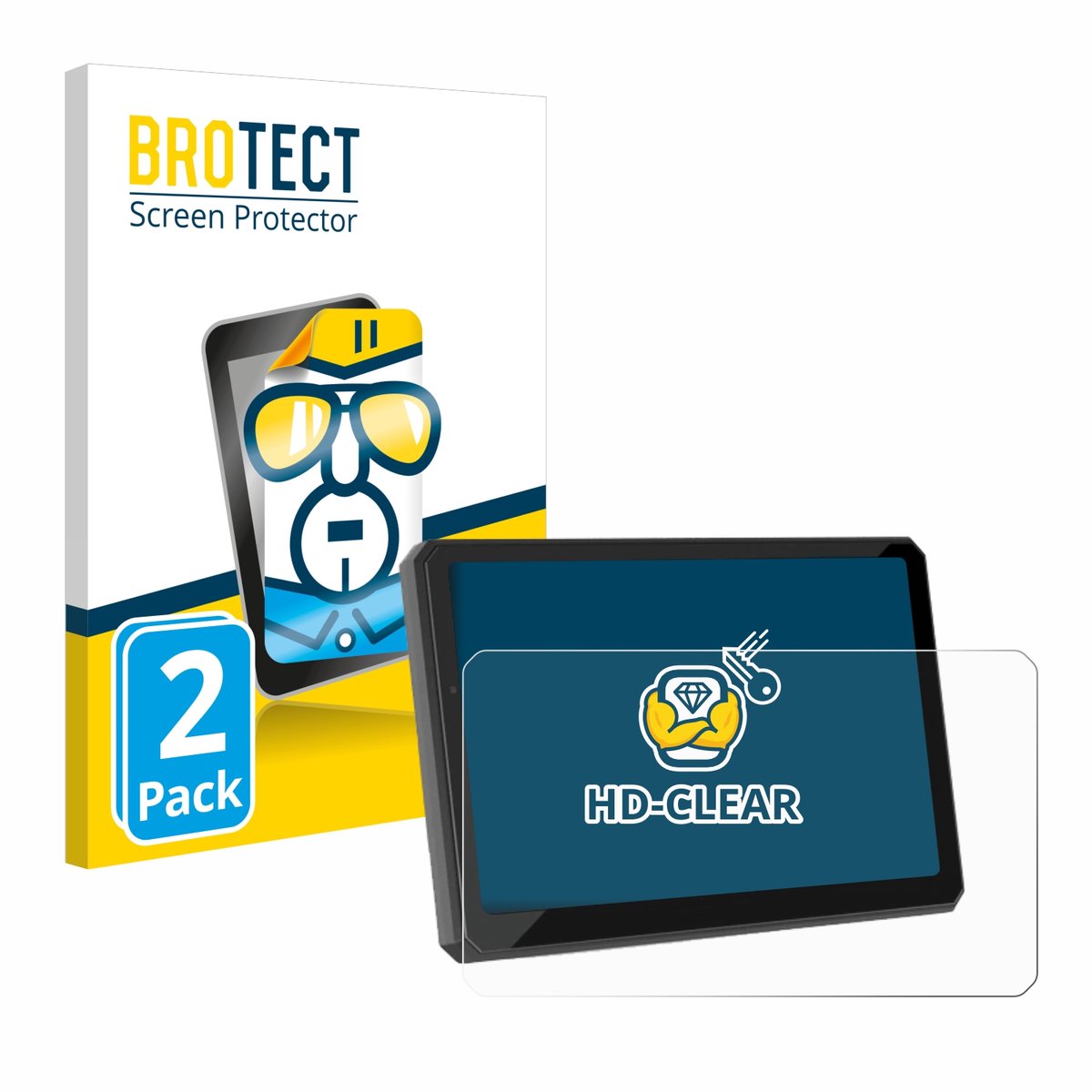 BROTECT - Screenprotector voor Carpuride W712D 7" - Folie Beschermfolie transparant 2 Stuks