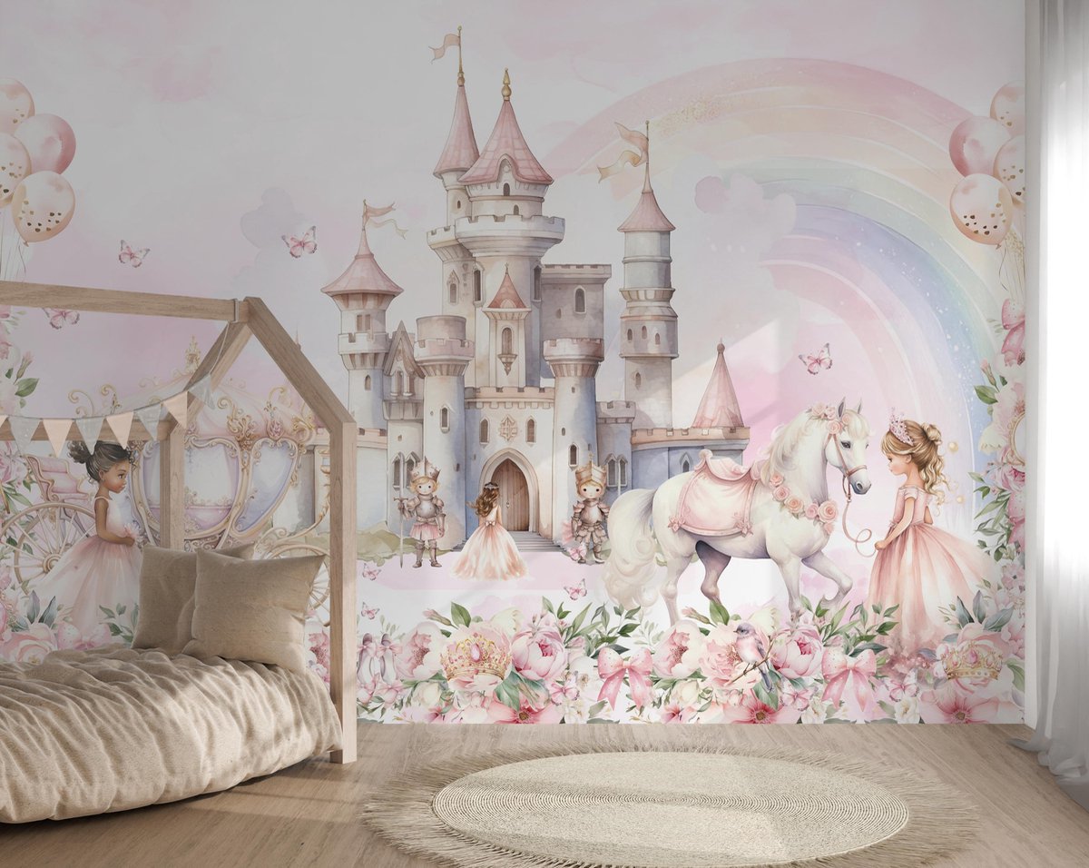 Designed4Kids - Fotobehang - Betoverend Prinsessen Behang Kinderkamer - Sprookjeskamer - 350 breed x 260 hoog