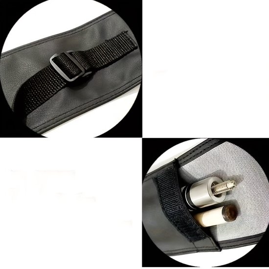 Livé® Biljartkeu Tas 1/2 & 3/4 – Zwarte Cue Case – Beschermhoes voor Poolkeu — afbeelding 4