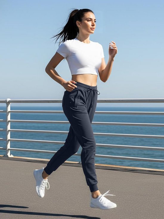Dames Joggingbroek Katoen Recht Model met Zakken voor Yoga en Sport — afbeelding 4