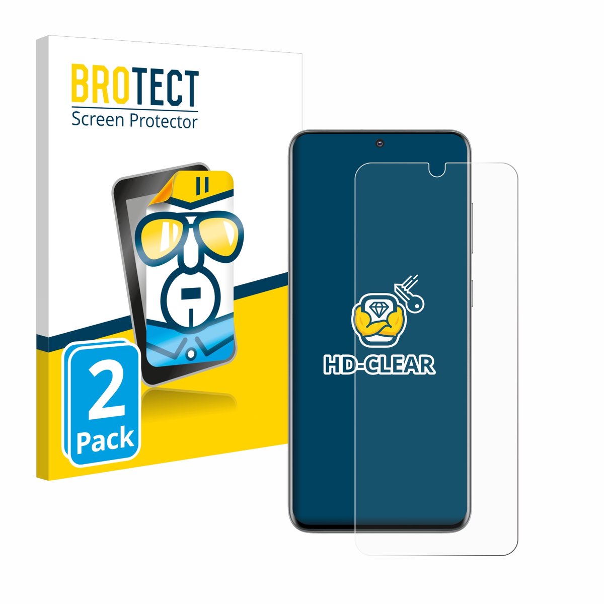BROTECT - Screenprotector voor Samsung Galaxy S20 - Folie Beschermfolie transparant 2 Stuks
