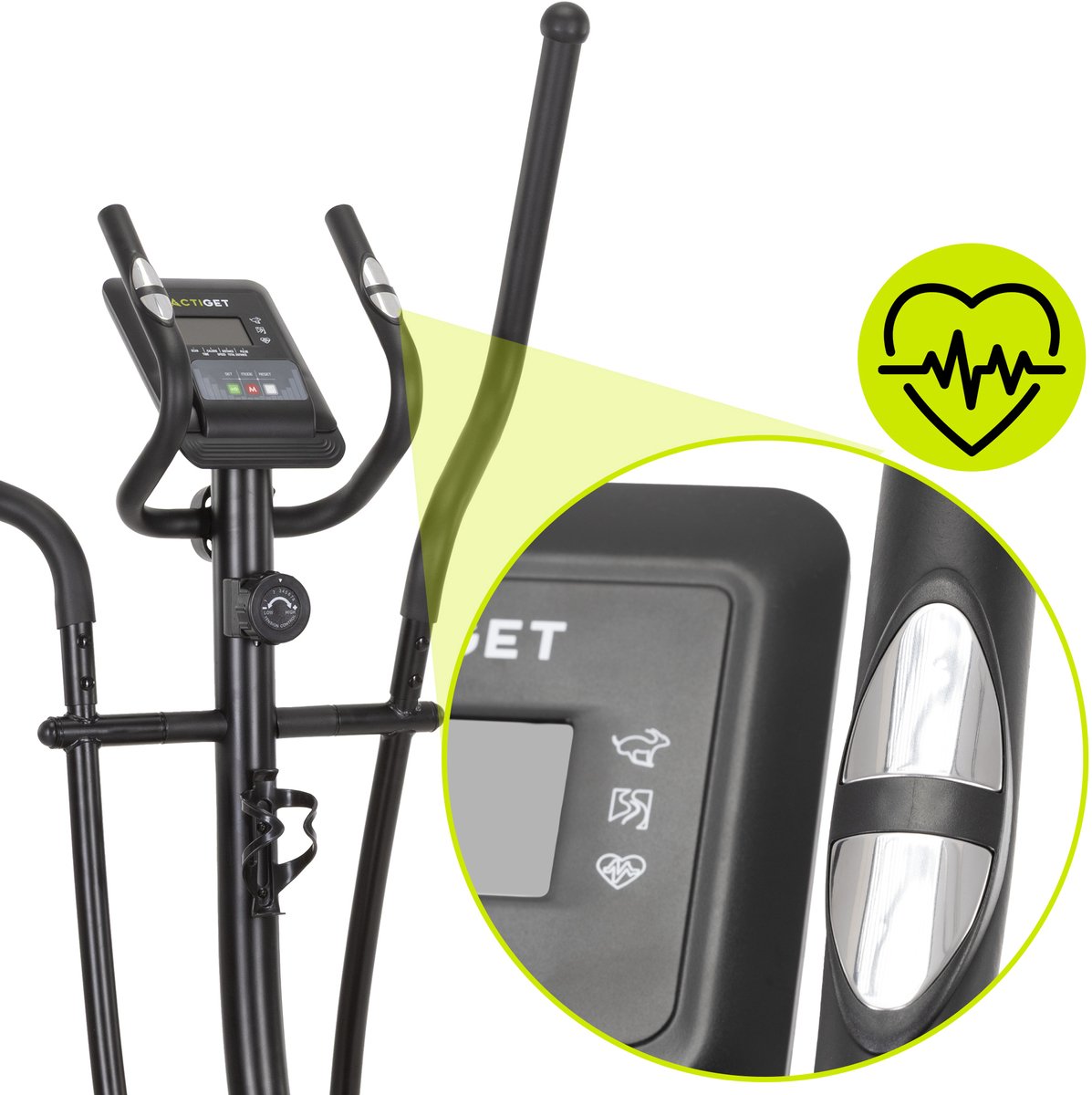 Actiget® Crosstrainer - Hartslagfunctie - Bluetooth - Crosstrainers Fitness - Magnetische weerstand - 130 Kg - 8 Weerstandsniveaus - LCD Scherm - Anti-Slip thumbnail 6