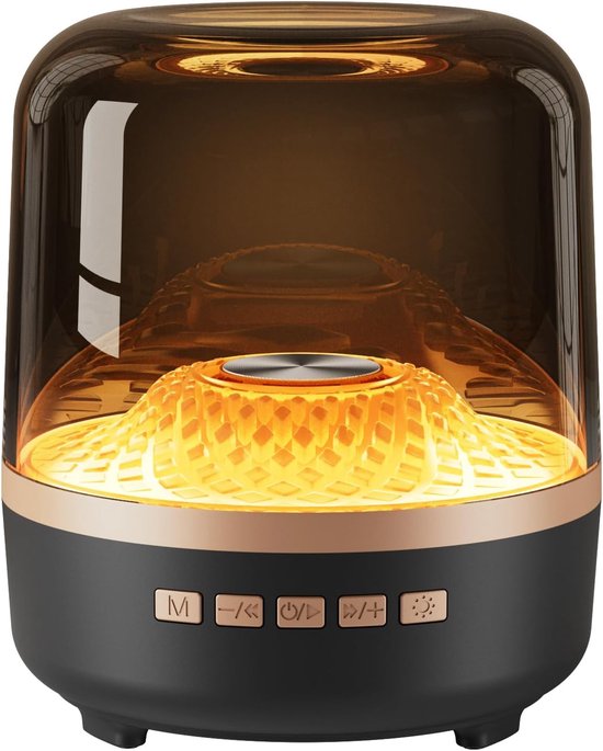 Bluetooth Draagbare Luidspreker 5W met Subwoofer, RGB Lichteffecten, TWS, Bluetooth 5.3, Compact 11×13 cm, Zwart
