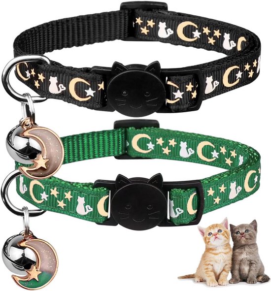 LBJFYHJN Set Van 5 Kattenhalsbanden Met Belletjes – Licht, Kleurrijk, Met Anti-wurgingssluiting, Verstelbaar 20-35 Cm