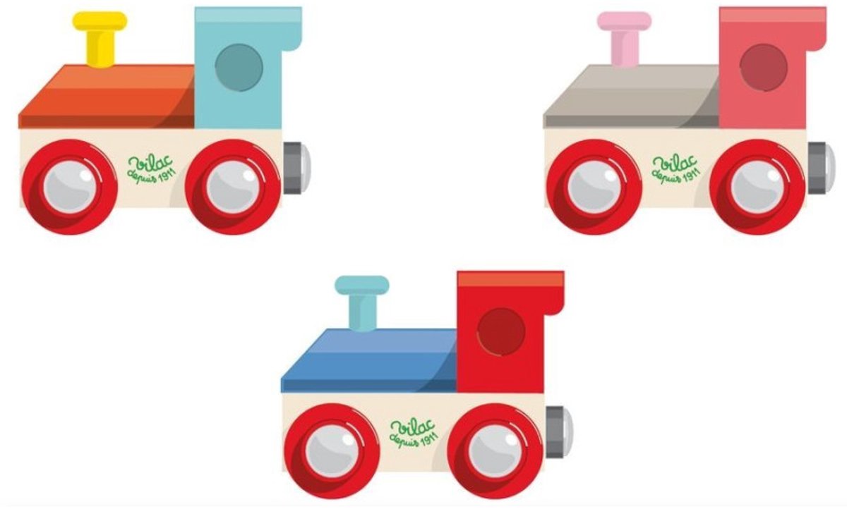 Vilac speelgoed locomotief alfabet trein multicolor kunststof.