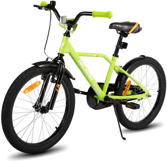 Hiland Stoere Jongensfiets - 20 Inch - Met Zijwieltjes & Standaard - Handrem & Terugtraprem - Groen van Hiland — afbeelding 5