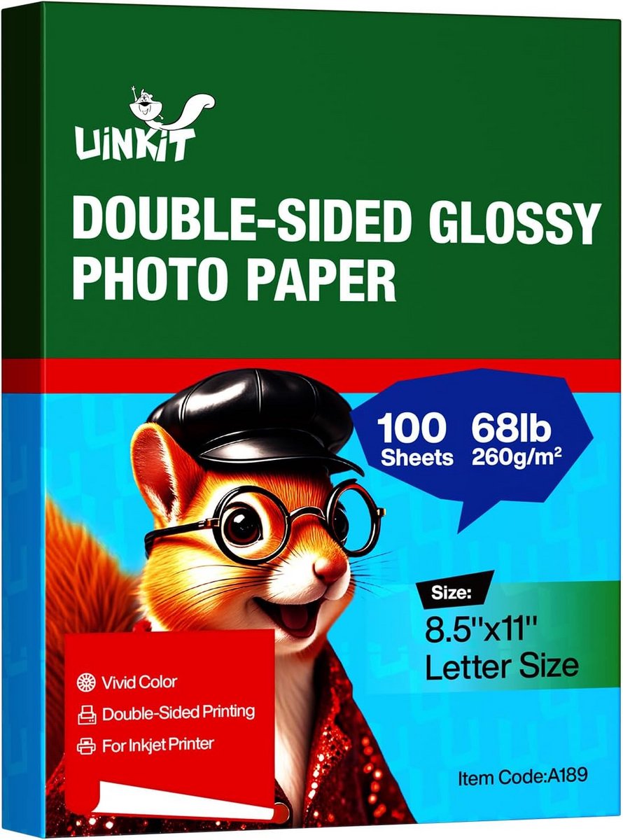 Fotopapier Glanzend Dubbelzijdig Zwaar 100 Vellen A4 260 g/m2 Inkjet