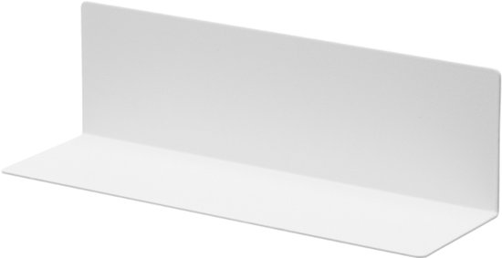 Une étagère magnétique étroite et blanche.