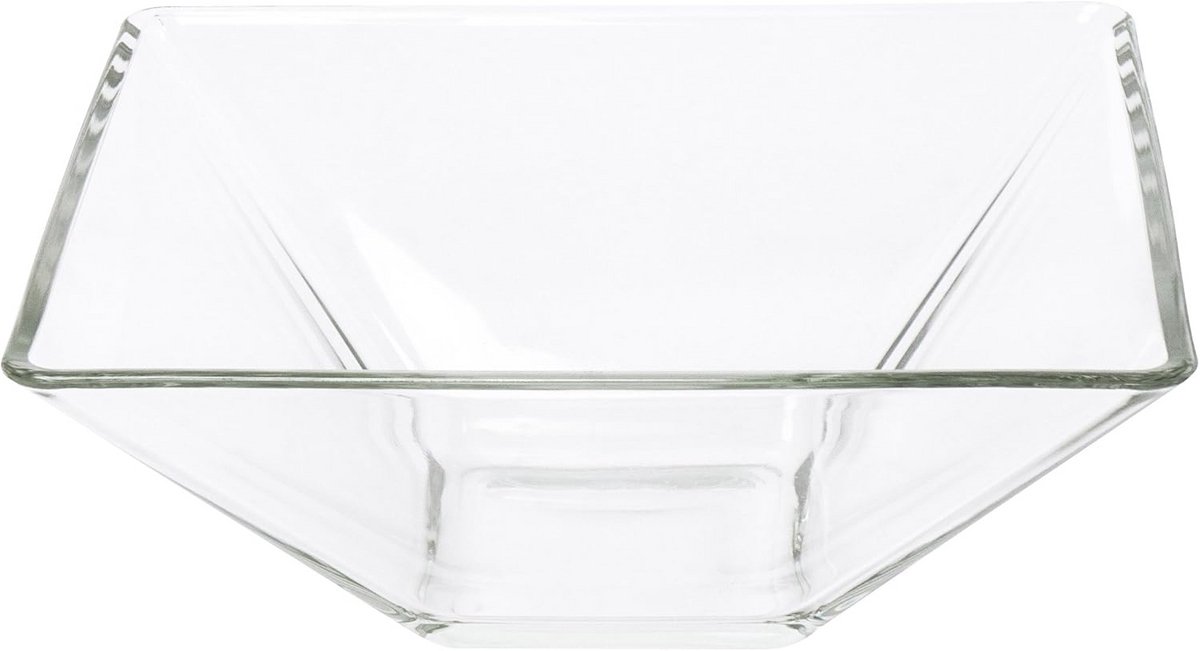 Multifunctionele Vierkante Glazen Kom Transparant 20x20x8 cm