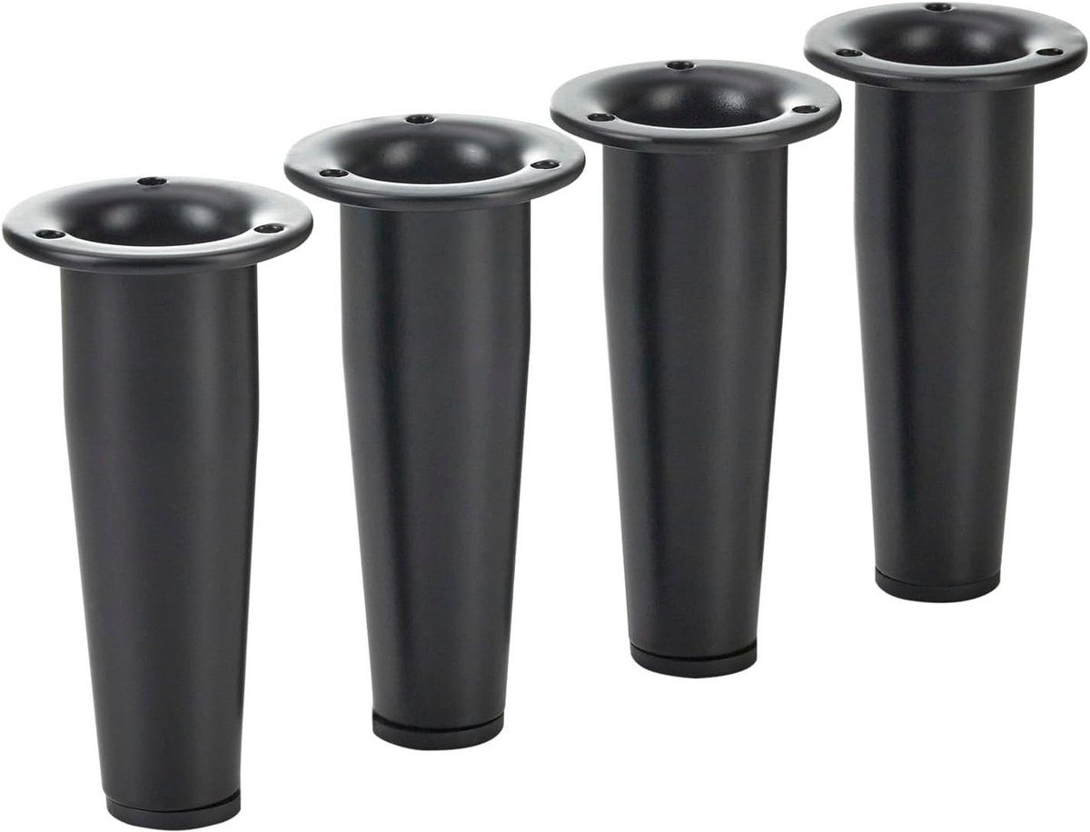 Set van 4 Verstelbare Meubelpoten 120 mm Matzwart - Stabiele Hoeksteunen voor Kasten en Banken