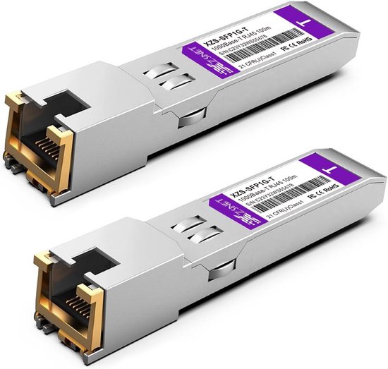2-Pack SFP naar RJ45 Module 1.25G Koper 1000BASE-T voor Netwerk ...