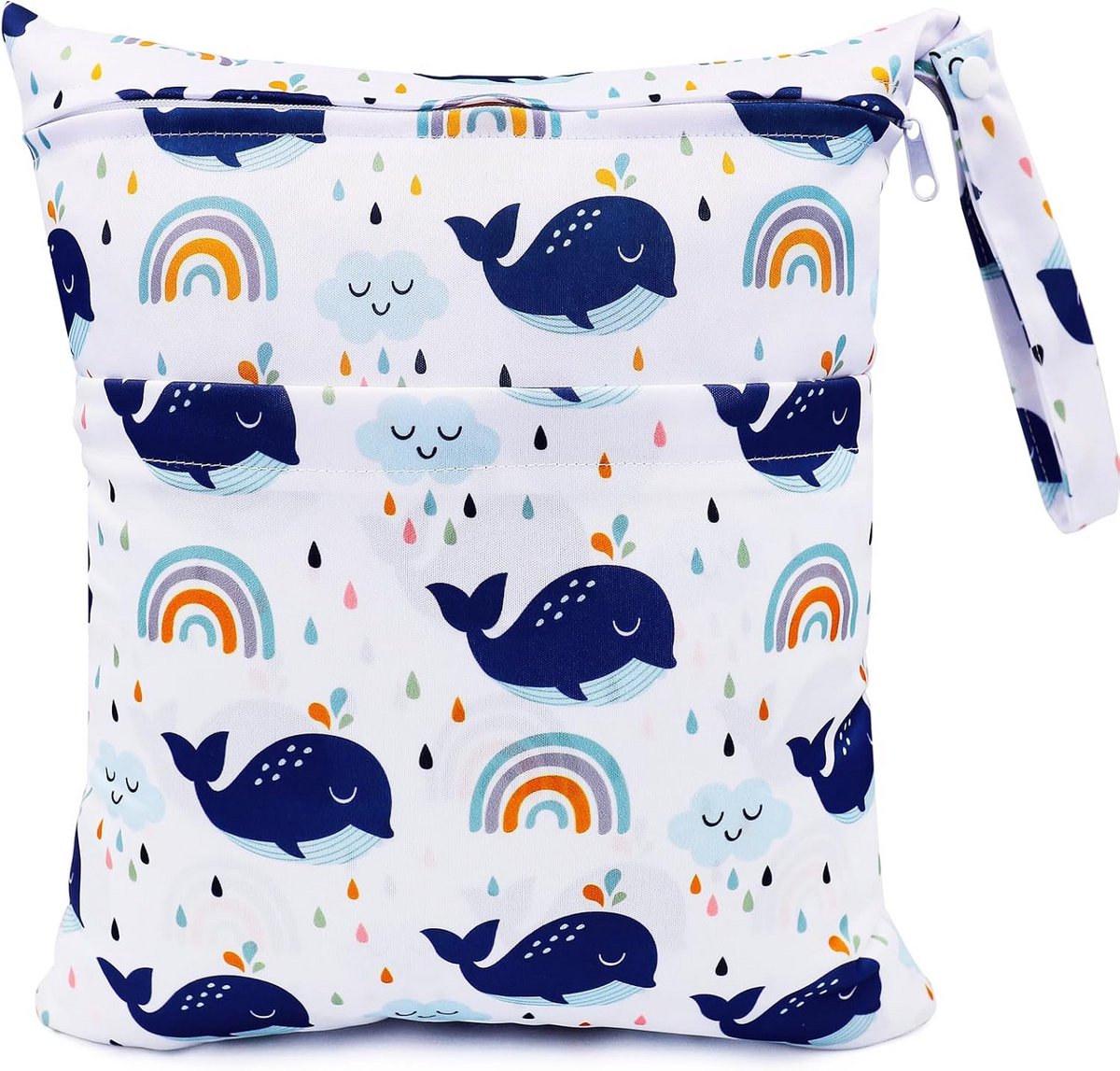 Wasbare Luiertas met Dubbele Ritssluiting - Waterdichte Luiertas voor Luiers en Natte Kleding