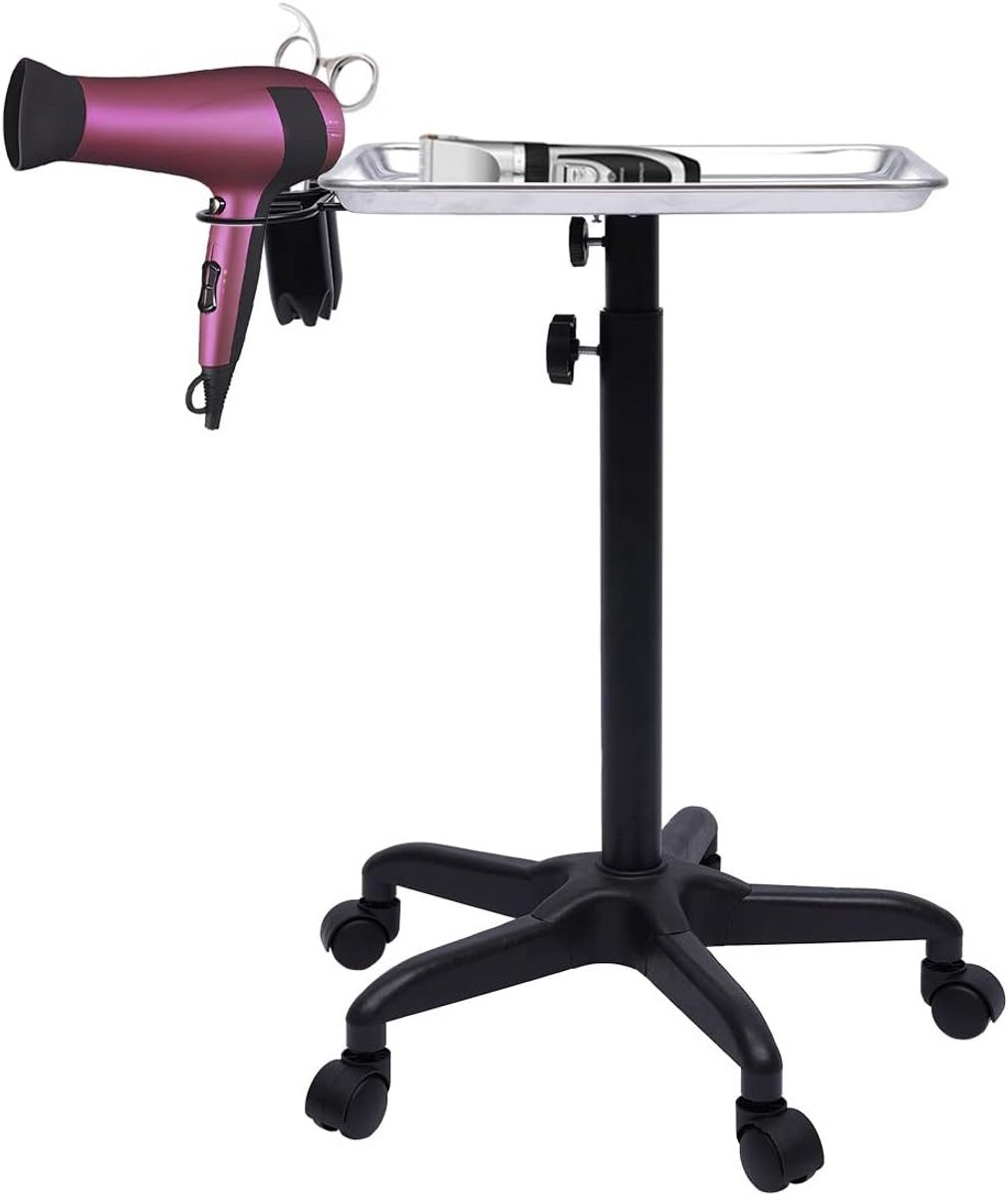 Verstelbare Kapperkar/Werkwagen voor Salon en Studio - Zilver