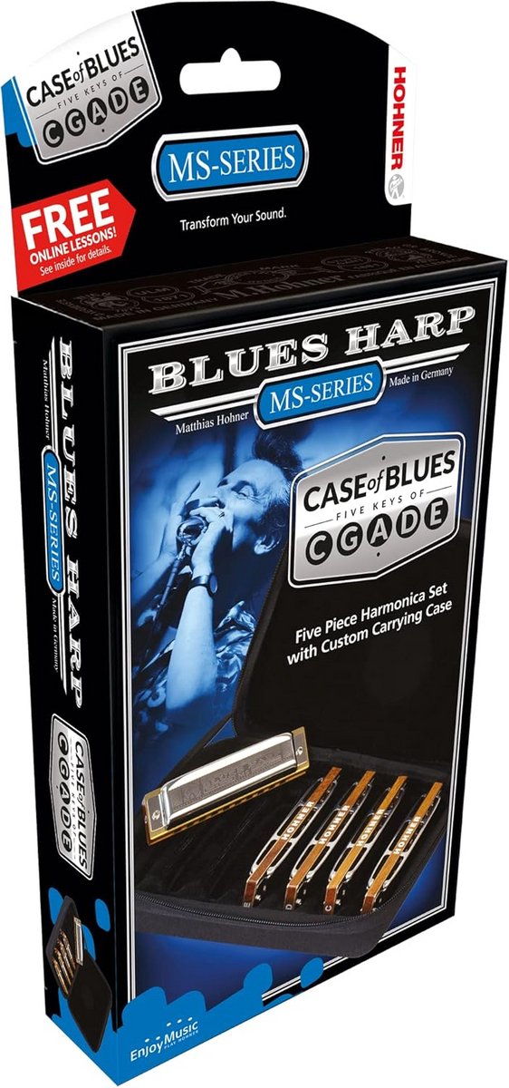 Set van 5 Blues Mondharmonicas in Populaire Toonladders voor Beginners en Gevorderden