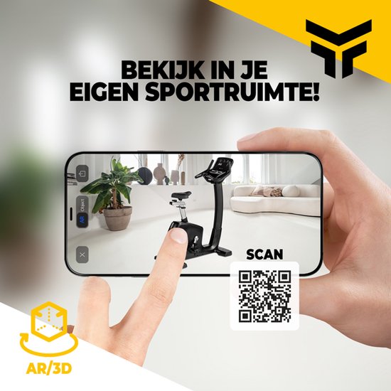 Grijp deze hometrainer in je eigen sportruimte via AR/3D. Scan de QR-code.