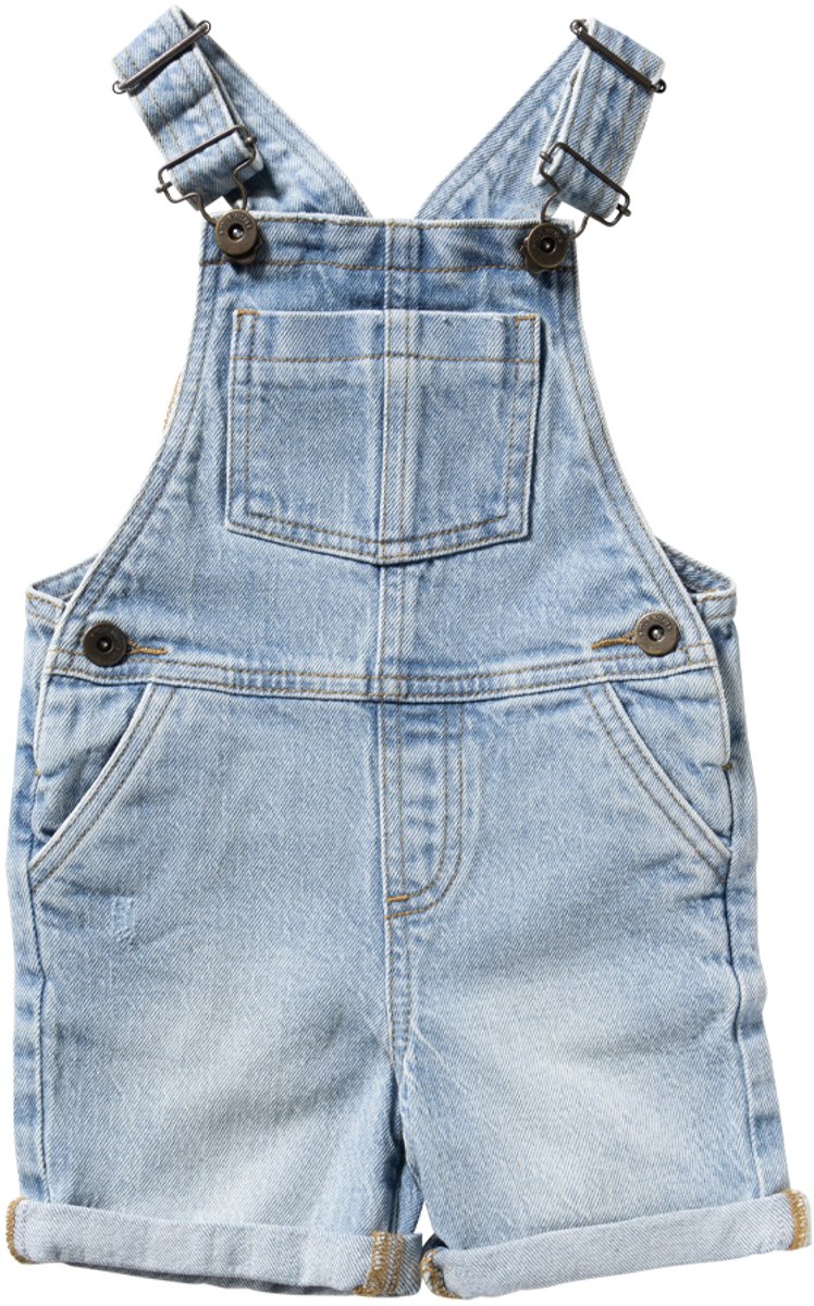 Your Wishes Denim Short Dungarees Jumpsuits Meisjes - Lichtblauw - Maat 110