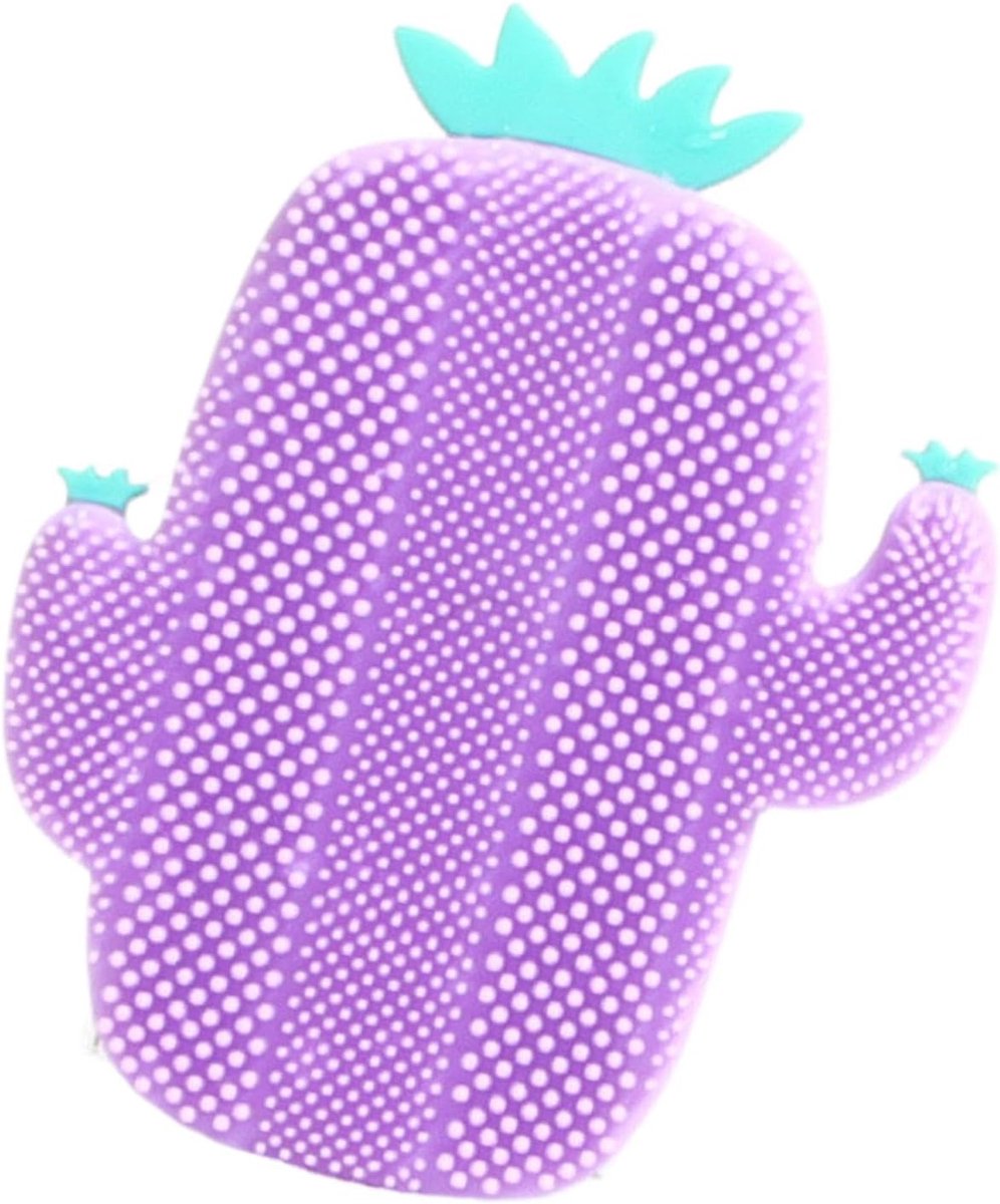 Gezichtsborstel - Gezichtsreiniger Scrub - Huidverzorging Thuis - Zacht Siliconen Materiaal - 8x6.5x5cm - Cactus Vorm