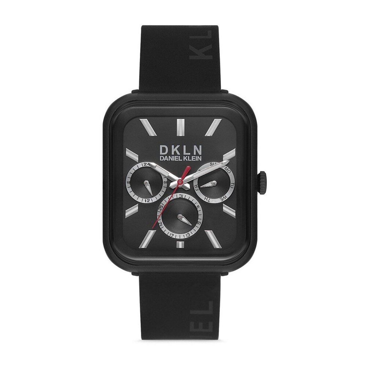 Daniel Klein DK.1.12648-2 - Horloge - Analoog - Mannen - Heren - siliconen band - vierkant - Zwart
