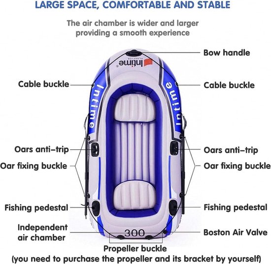 Opblaasbare Kajak - Waterboot Rubberboot - Vissen Kamperen Varen - Lichtgewicht Compact - 198cm 122cm — afbeelding 3