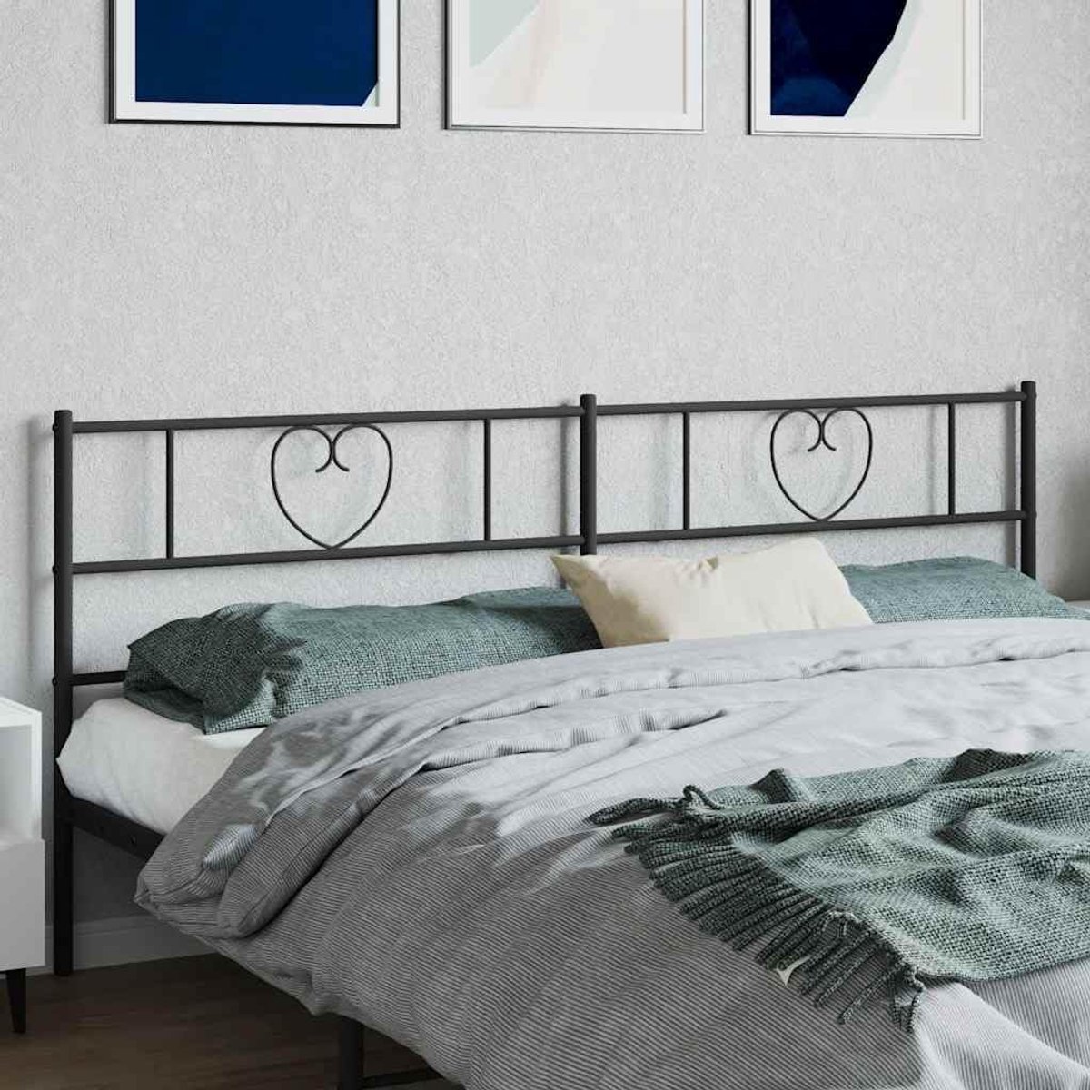 Hoofdbord Metaal - Bedonderdeel Hoofdsteun - Slaapkamer Decoratie - Klassieke Elegante Stijl - 180 cm Breed - Zwart