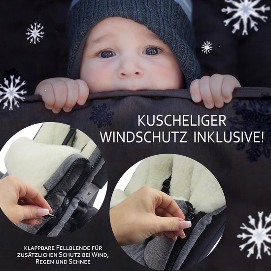 Baby Voetenzak - Winterzak Kinderwagen - Warm Blijven - Lamswol Binnenvoering - Verstelbaar - Groen — afbeelding 5