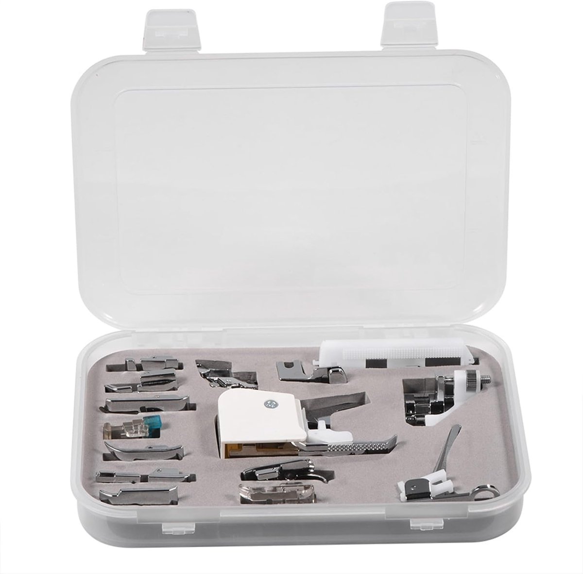 Naaivoet Set - Naaimachine Accessoires - Creatief Naaien - 15 Delige Set - Met Opbergdoos