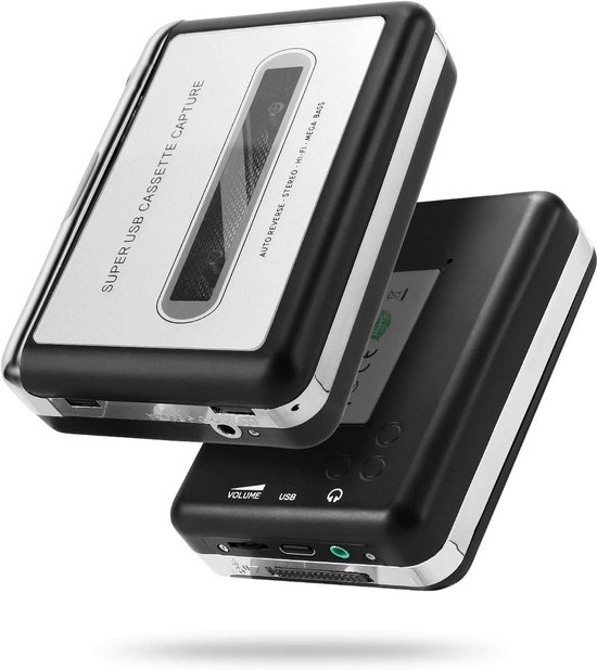 longziming - Walkman - Cassettespeler - Cassette Converter - USB-aansluiting, zet cassettes om naar MP3 - Geen technische kennis nodig, plug-and-play - Werkt op Windows en Mac, geen driver nodig - Retro design, ook draagbaar als speler — afbeelding 2