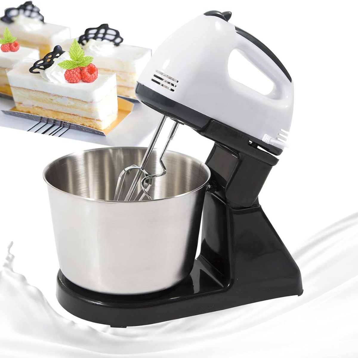 RWB® Mixer met Mengkom - Keuken Mixer - Mix Machine - Zwart - 28 x 16 x 29 cm