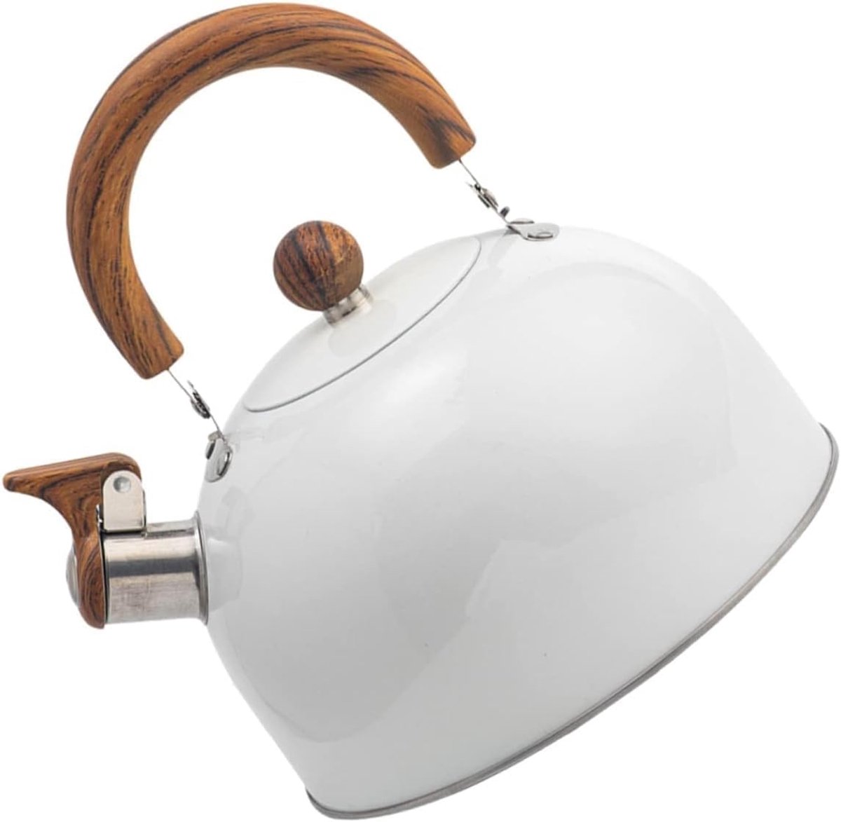 Fluitketel - Waterketel Theeketel - Water Koken - RVS Wit Handvat - 3 Liter - Wit