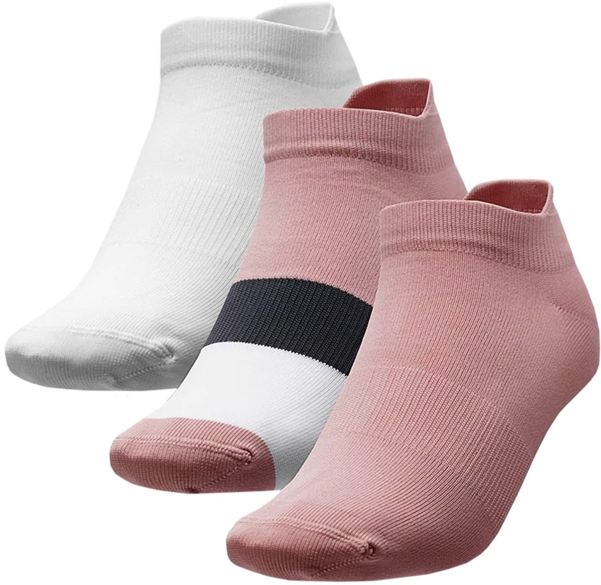4F Sokken Dames roz, Multicolor, Wit ++10 - Maat 35-38