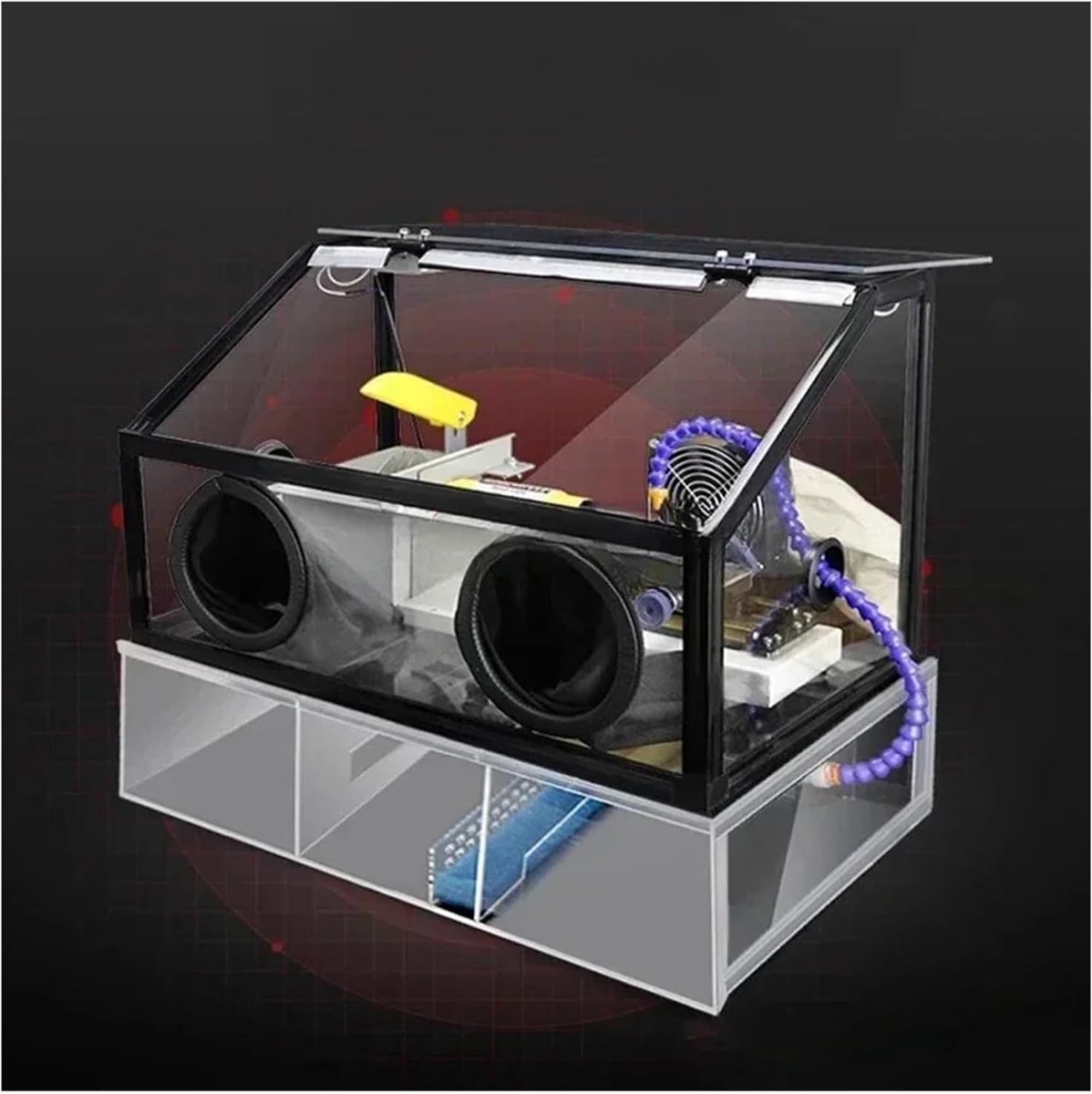 Stofbox Slijpmachine - Stofkast Polijsten - Stofvrij Werken - Transparante Acryl - 58x35x35cm - 3mm dikte