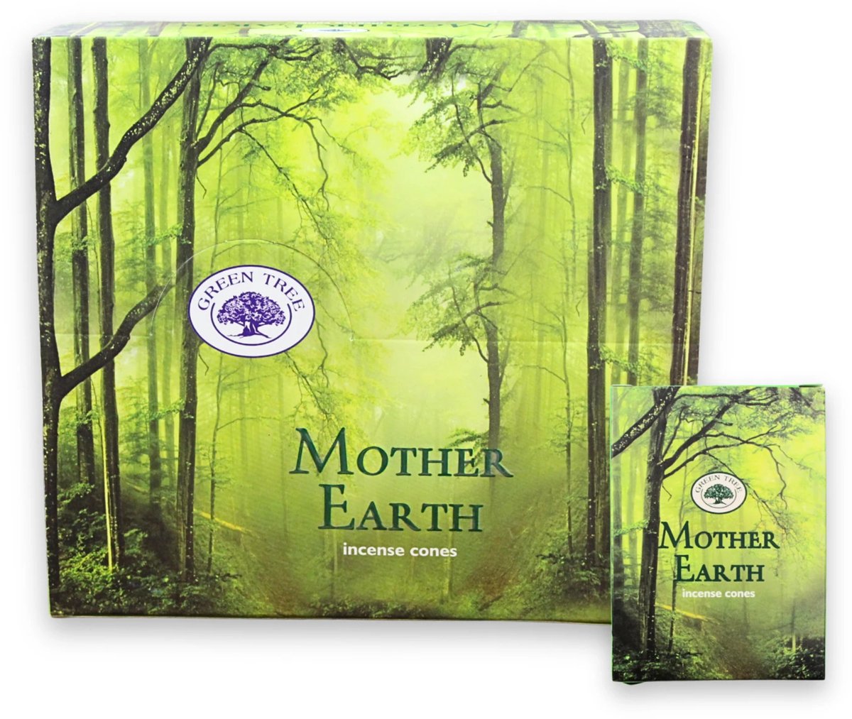 Ruben Robijn Green Tree Mother Earth wierook kegels - doos van 12 Groen