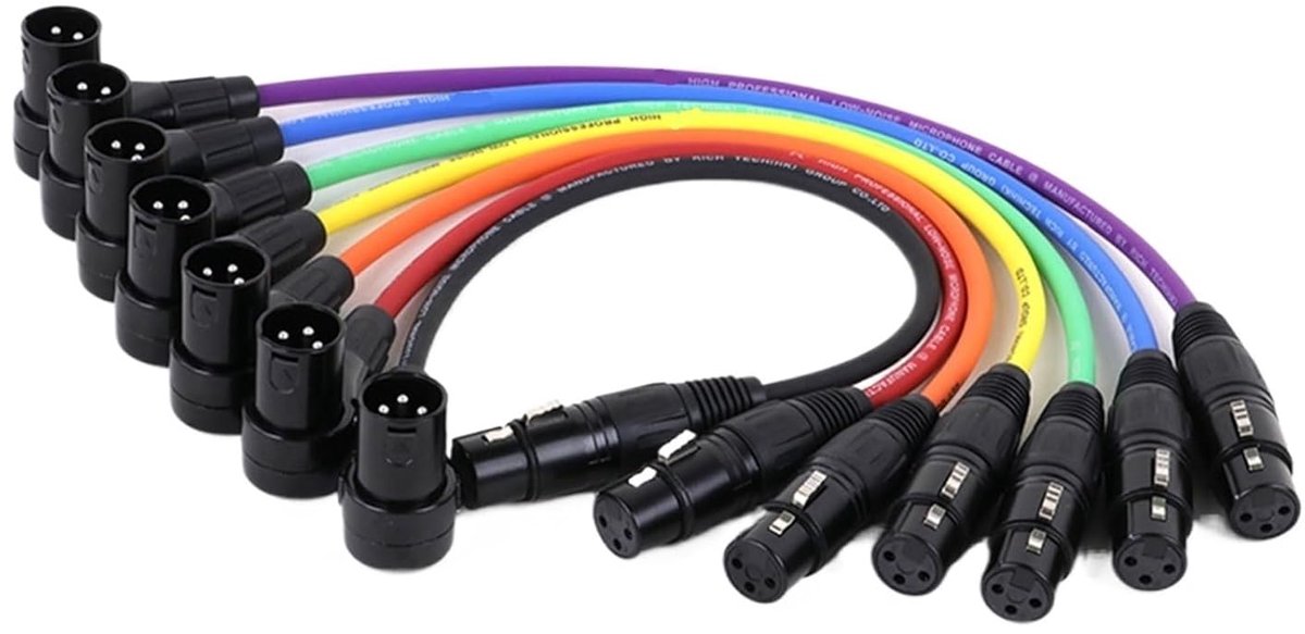 Microfoon Kabel - Audio Kabel - Muziek Opnemen - Haakse XLR Connectoren - 0.5 Meter - Wit