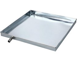 Lekbak Met Afvoer - Opvangbak Condenswater - Apparaten Beschermen - Verzinkt Ijzer Constructie - 40x40x3 Cm - Zilverkleurig