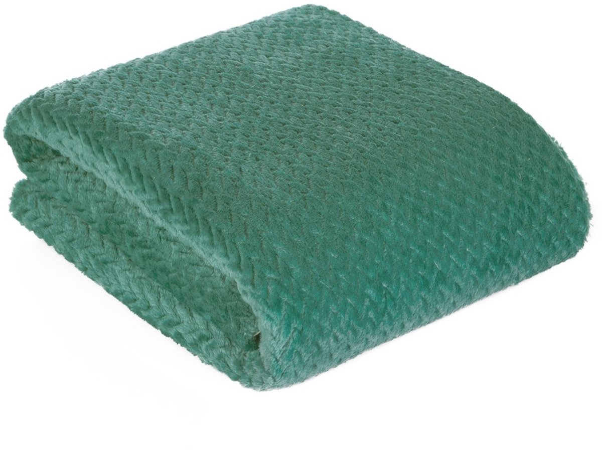 Zachte Microvezel Deken/Plaid 170x210cm - Stijlvol Groen