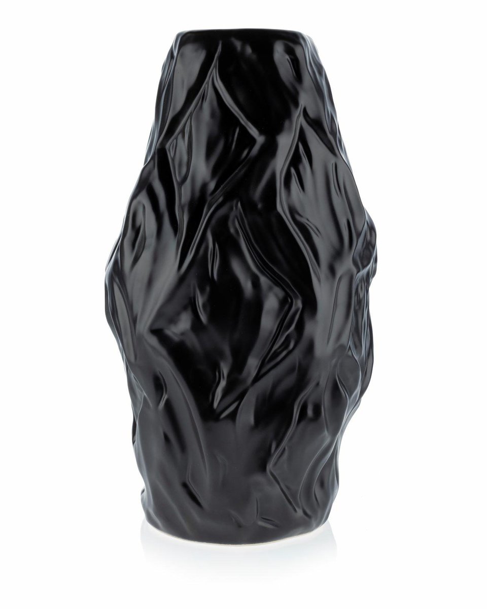 HowHomely Flore Louis - Vaas - Keramiek - Zwart - Modern - Elegantie - 29 cm