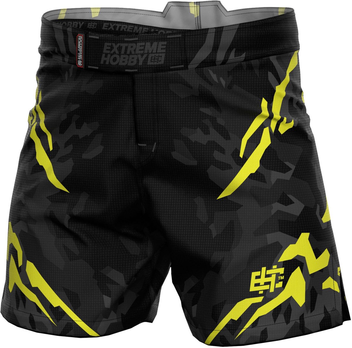 Extreme Hobby Black Panther Serie - Zwart-Geel Atletische Shorts - Maat M