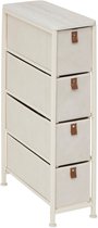 5FIVE Opbergkast Pisa - 5 mandjes - beige - 20 x 48 x 77 cm - metaal/hout/stof - opbergen