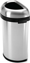 Simplehuman Trash Can Bullet Open Half Round - 60 litres - Argent