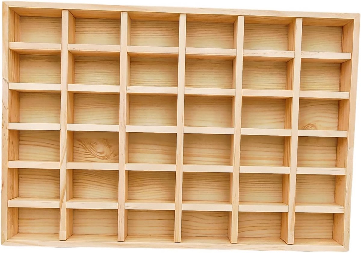 Houten Opbergverdeler met 36 Compartimenten voor Sokken, Ondergoed en Sieraden