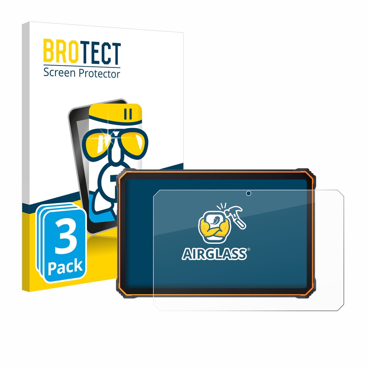 Screenprotector 3 Stuks voor Blackview Active 8 Pro 10.36" Beschermglas transparant