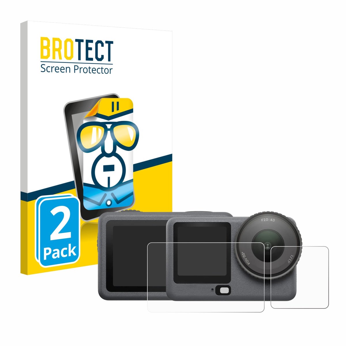 BROTECT - Screenprotector voor DJI Osmo Action 6 - Folie Beschermfolie transparant 2 Stuks