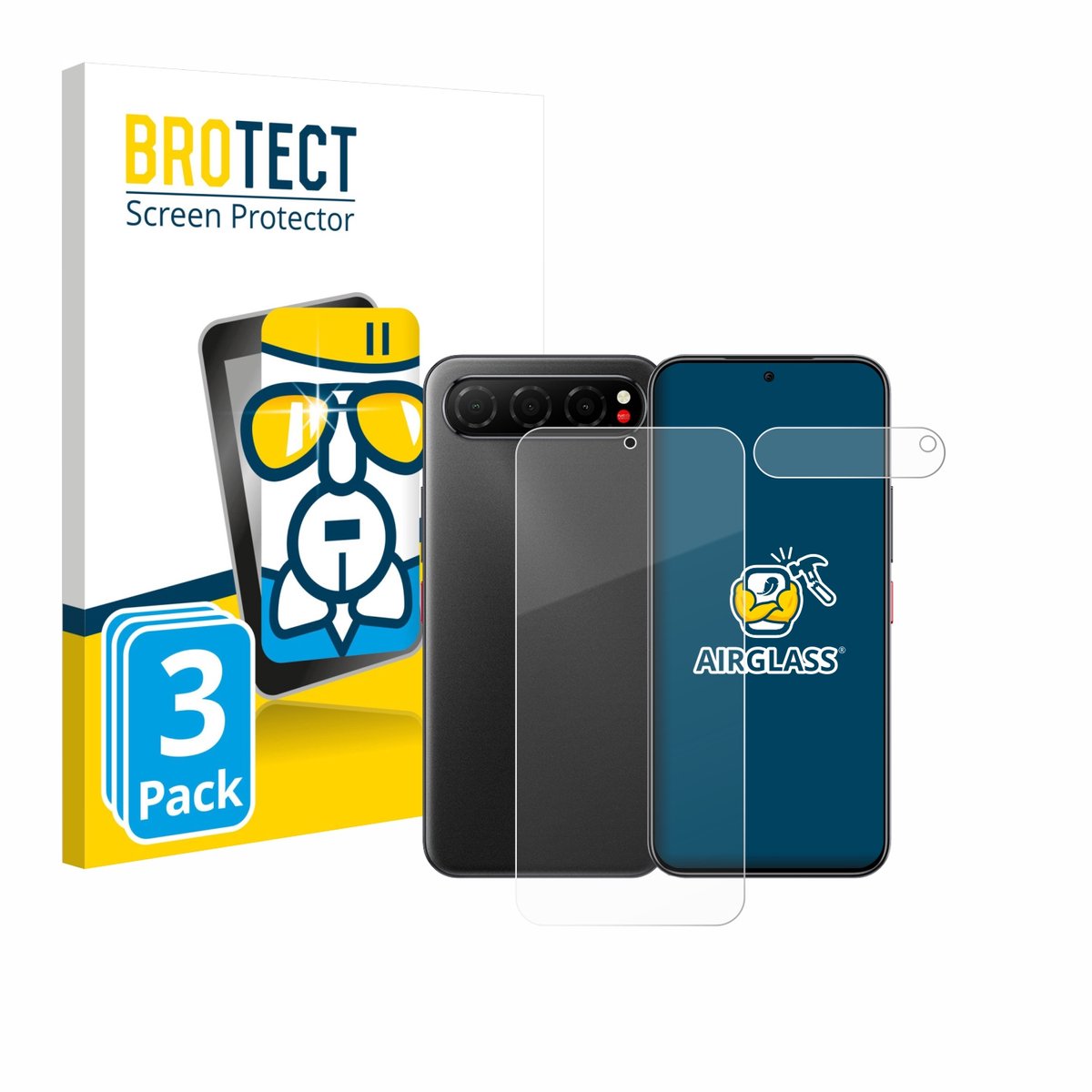 Screenprotector 3 Stuks voor Nubia Air (Voor+Camera) Beschermglas transparant