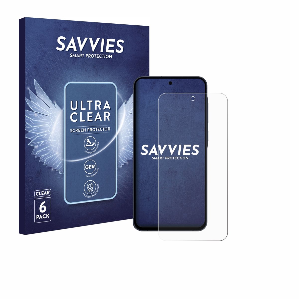 Savvies - Screenprotector voor Samsung Galaxy A55 5G Enterprise Edition - Folie Beschermfolie transparant 6 Stuks