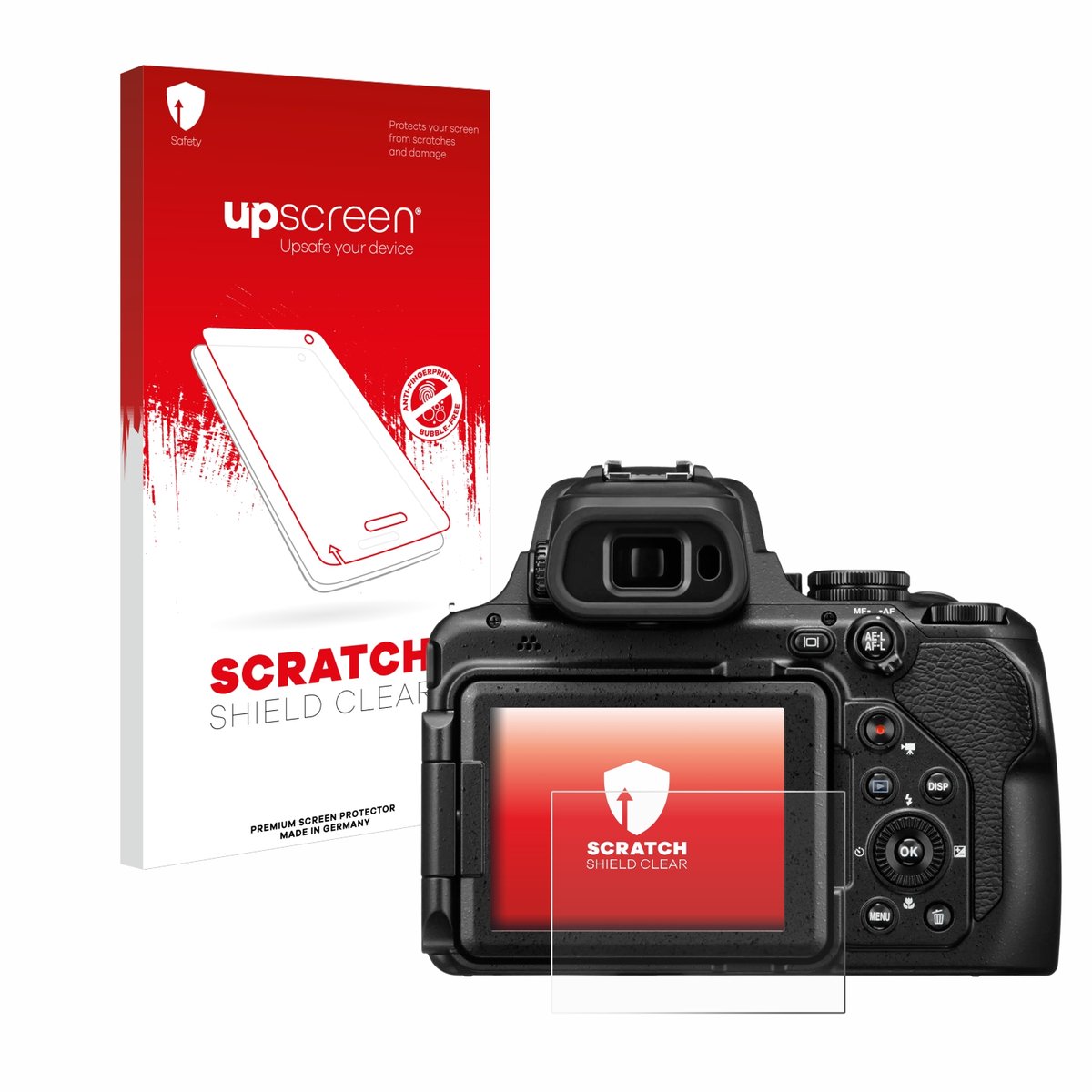 upscreen - Screenprotector voor Nikon Coolpix P1100 - Folie Beschermfolie transparant