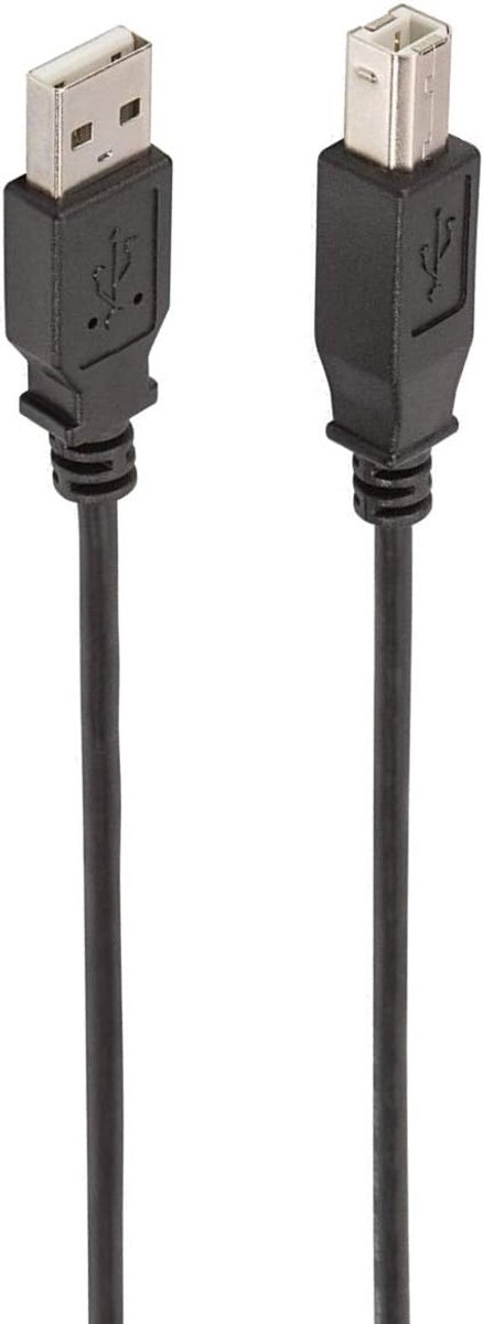 USB 2.0 Printerkabel Type A naar B Zwart 1.8 Meter Dubbel Afgeschermd Koper