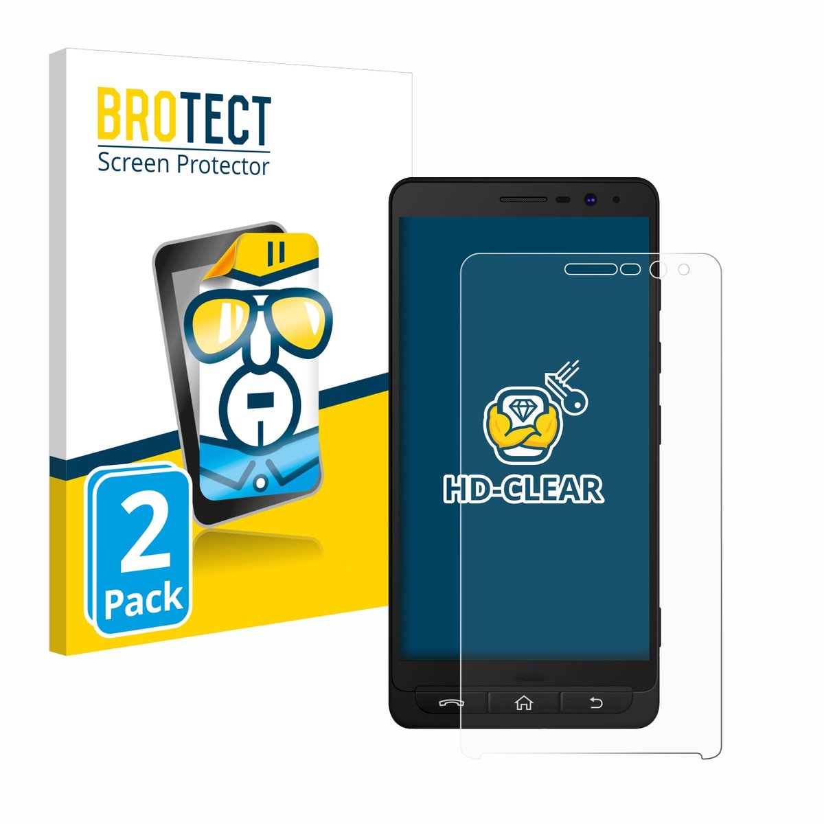 BROTECT - Screenprotector voor Beafon M5 - Folie Beschermfolie transparant 2 Stuks